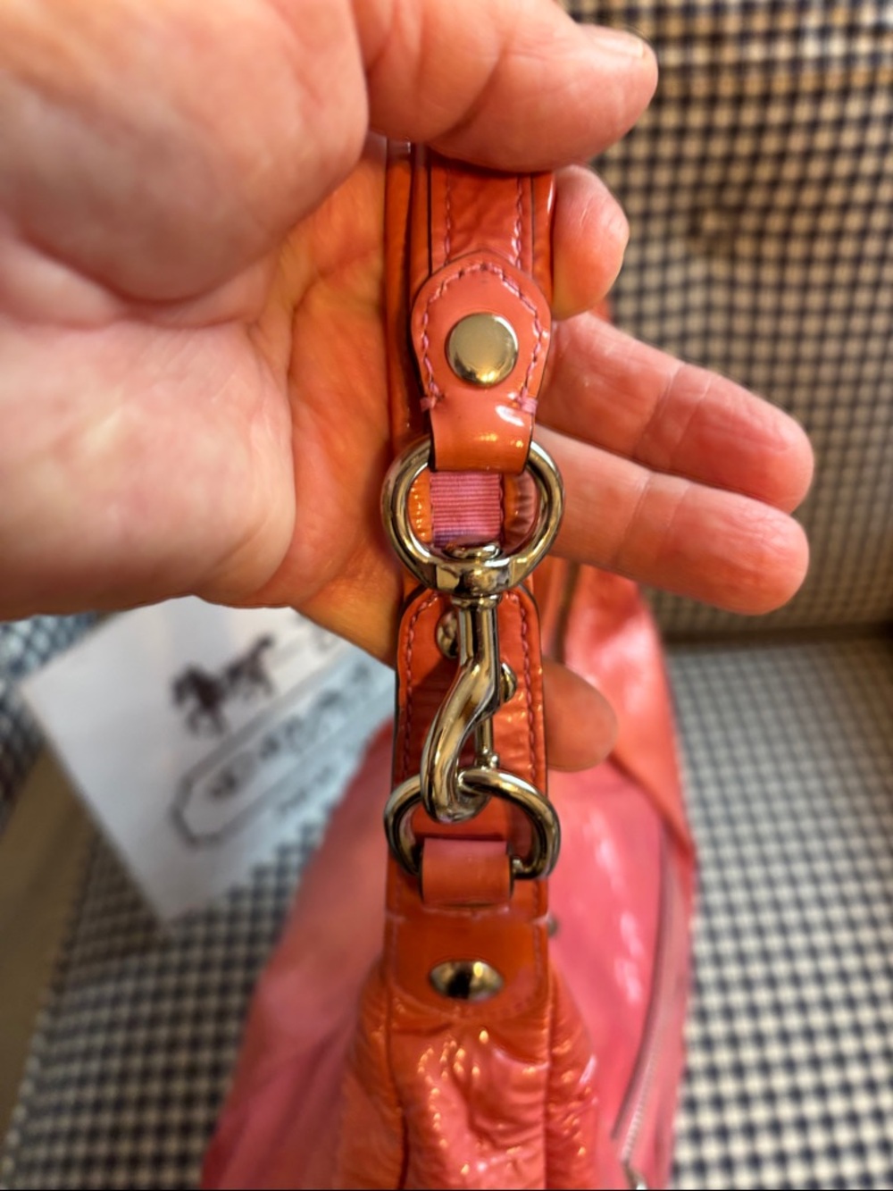 Coach poppy “jazzy” patent  Leather Shoulder Bag in mauve - Picture 7 of 14